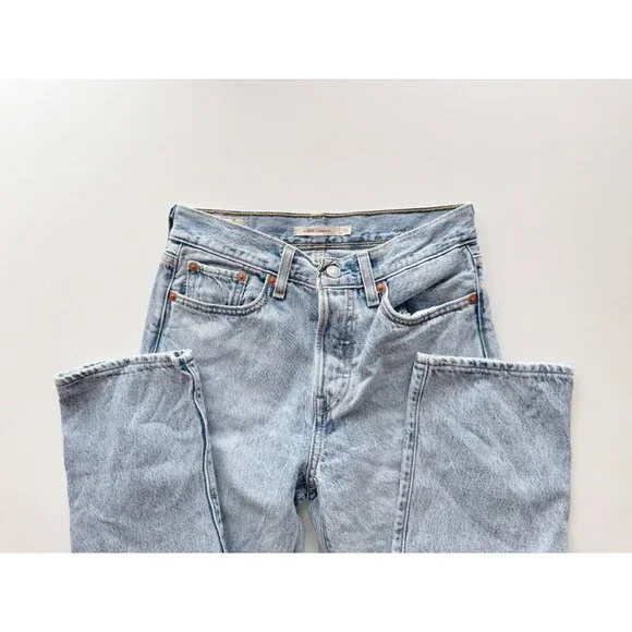 LEVI'S Wedgie Straight Montgomery Baked Light High Rise Cropped Jeans, Size 25 - Picture 11 of 15